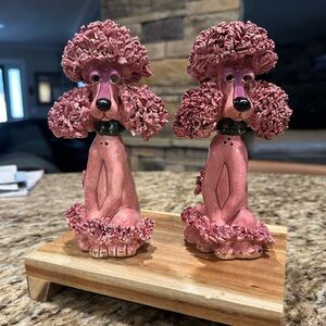 Vtg Lynda Corneille SWAK Pink Poodle Dog Sasha Porcelain salt & pepper shakers